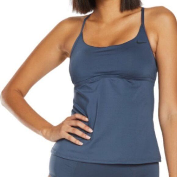 Nike Solid Crossback Tankini Top size XS - Picture 1 of 7